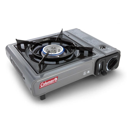 Compact and Powerful Coleman Tabletop Butane Gas Camping Stove - 1-Burner in Gray for Outdoor Cooking Adventures