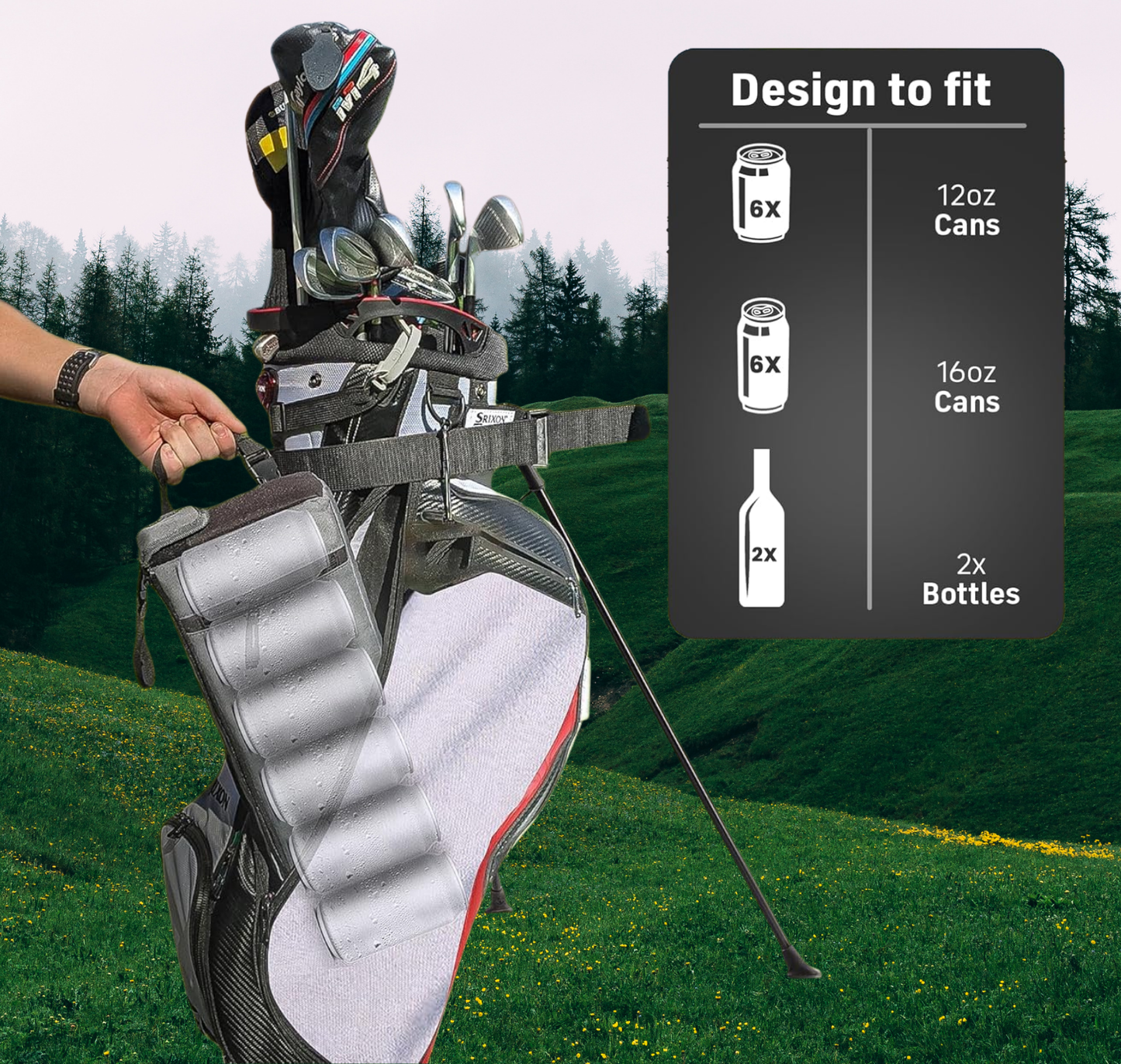 Frostbox Golf Bag Cooler with Ice Pack | Insulated 6-Can Beer Sleeve | Stays Cold for Hours Discreet Hidden Design - Fits in Golf Bag
