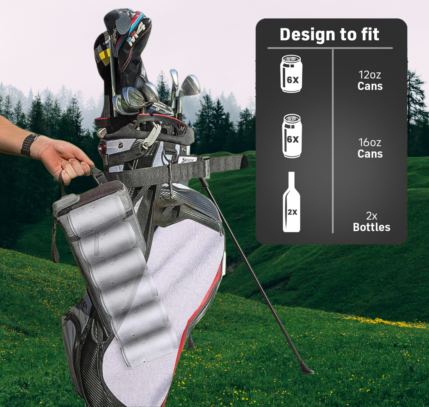 Frostbox Golf Bag Cooler with Ice Pack | Insulated 6-Can Beer Sleeve | Stays Cold for Hours Discreet Hidden Design - Fits in Golf Bag
