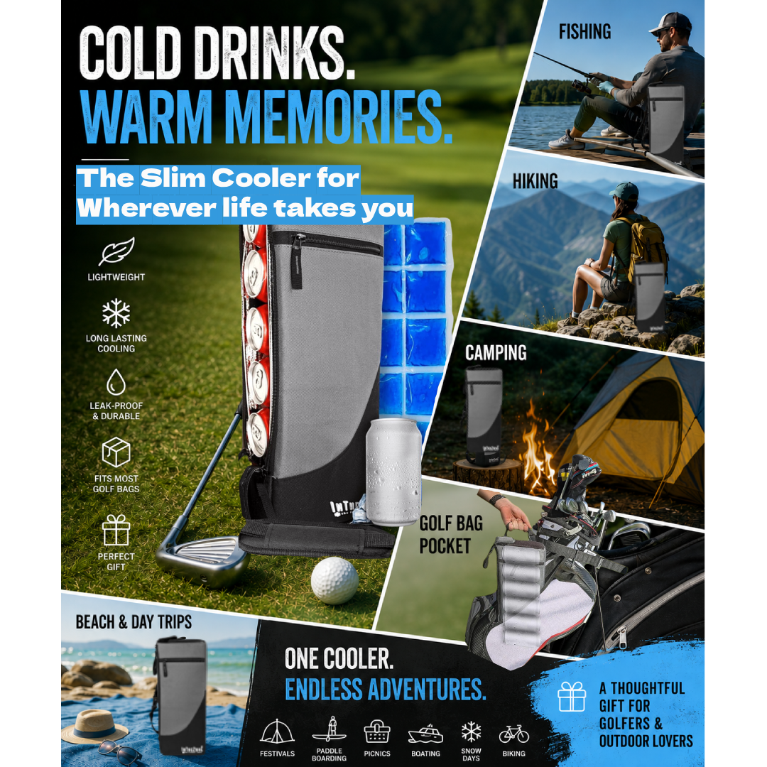 Frostbox Golf Bag Cooler with Ice Pack | Insulated 6-Can Beer Sleeve | Stays Cold for Hours Discreet Hidden Design - Fits in Golf Bag