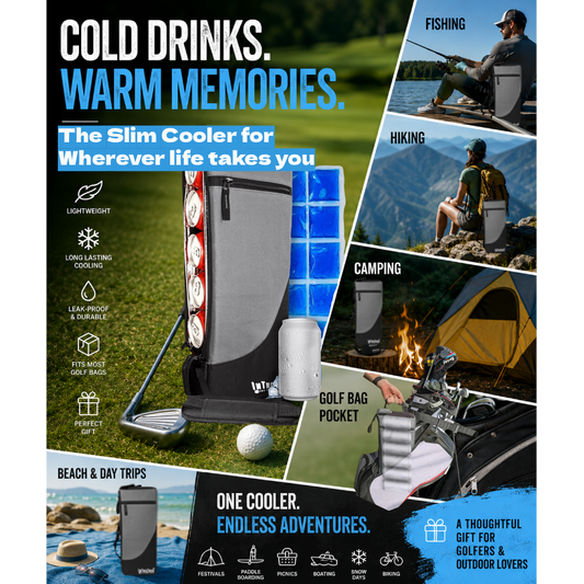 Frostbox Golf Bag Cooler with Ice Pack | Insulated 6-Can Beer Sleeve | Stays Cold for Hours Discreet Hidden Design - Fits in Golf Bag