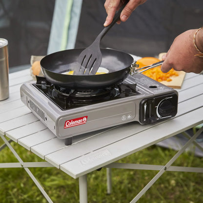 Compact and Powerful Coleman Tabletop Butane Gas Camping Stove - 1-Burner in Gray for Outdoor Cooking Adventures